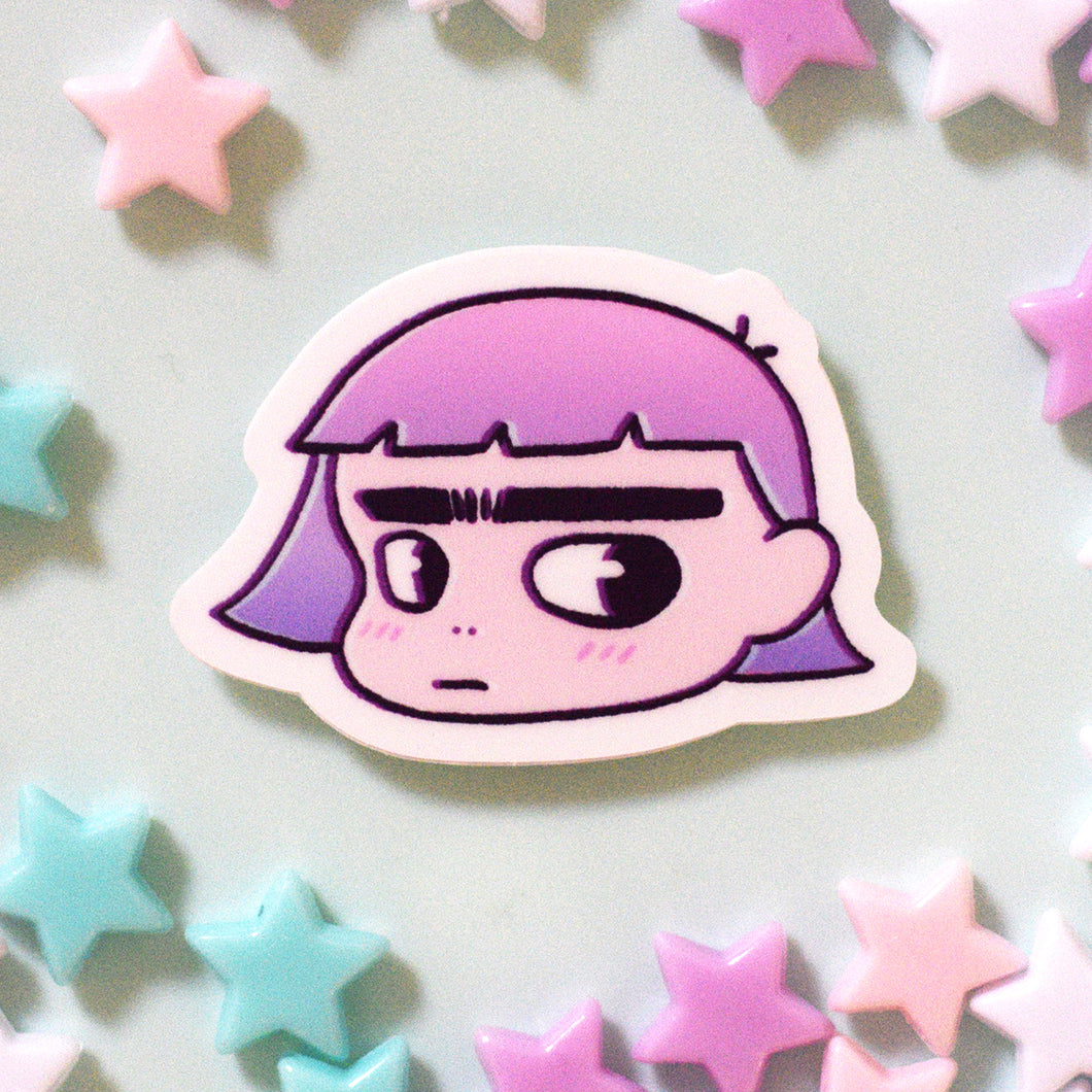 Unibrow Girl Sticker (Sugar)